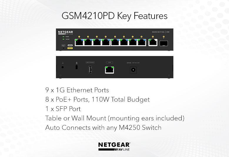 Netgear M4250-9G1F-PoE+
