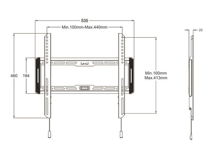 Multibrackets M Universal Wallmount Fixed Medium Black